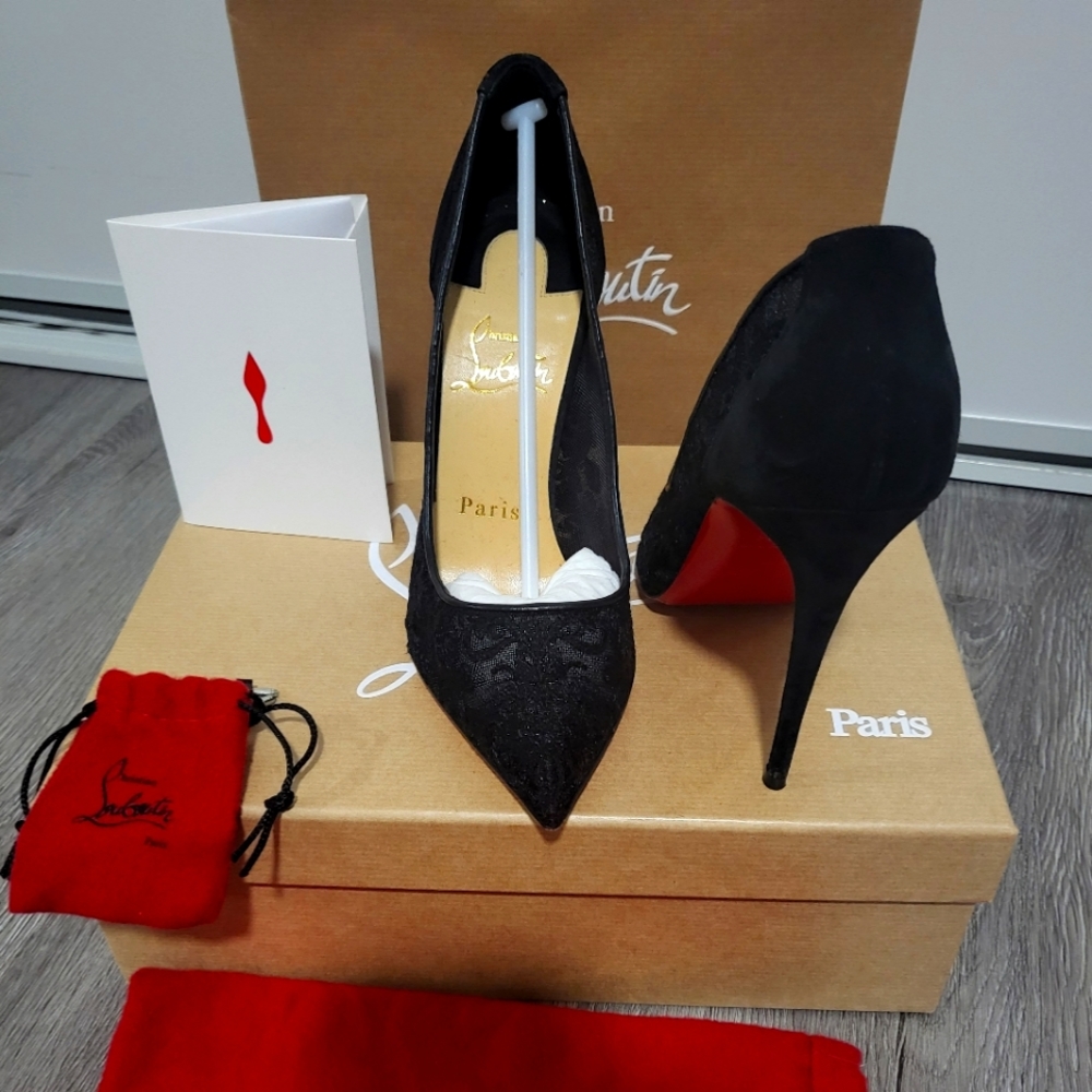 Christian Louboutin Size 36, Lace, Black.
